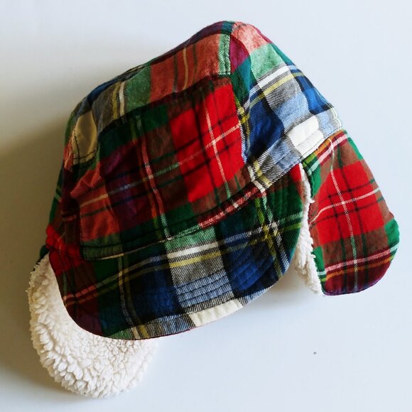 Baby Gap Plaid Sherpa Trapper Hat 12-18 Months (48 cm) - Picture 4 of 11